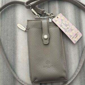 D.Kelly light gray cellphone/wallet crossbody bag
